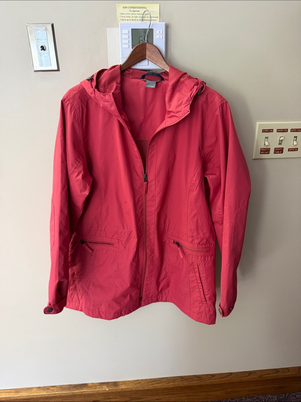 Natural Reflections Coral-Red Hooded Utility Jacket